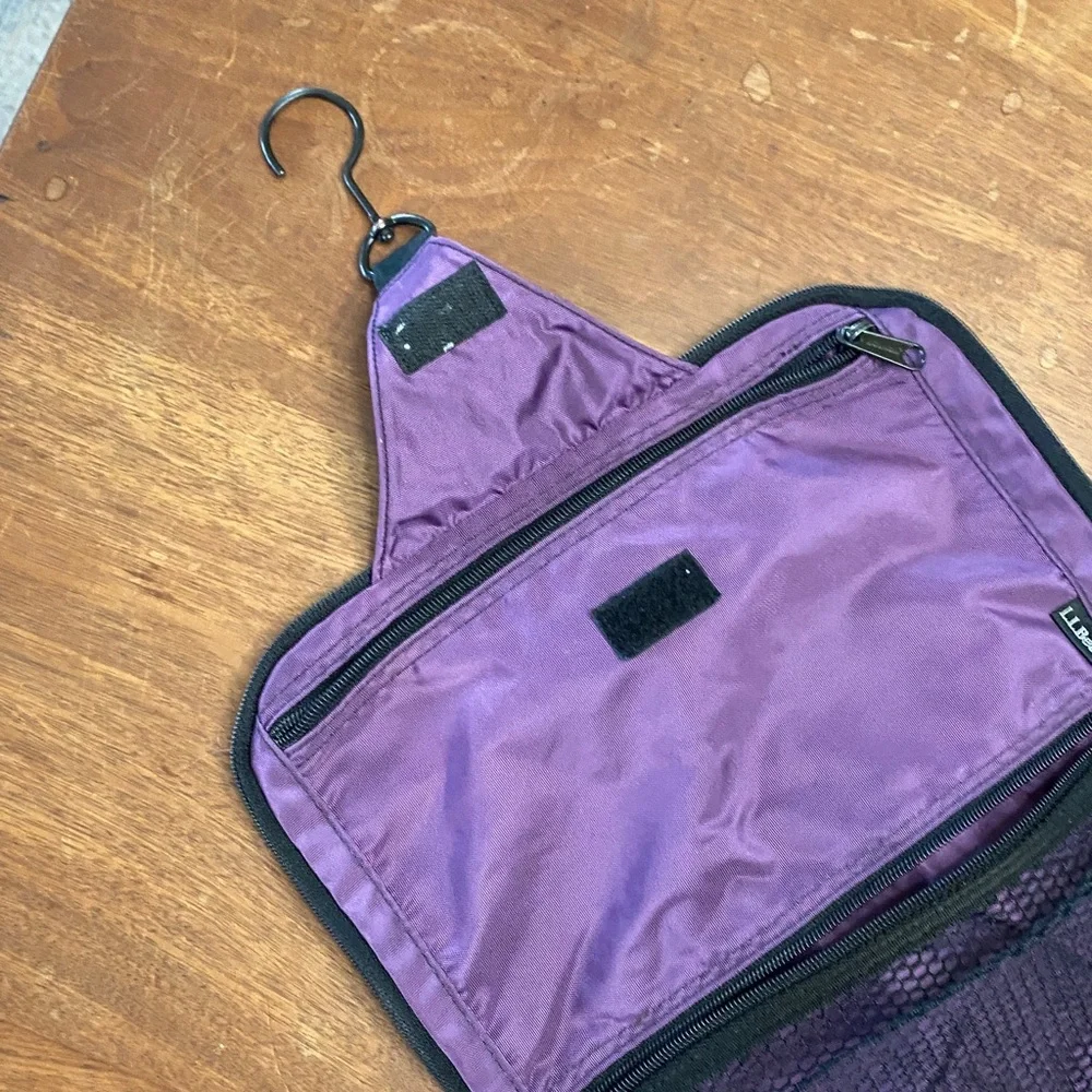 Purple Nylon Travel Duffel with Black Straps